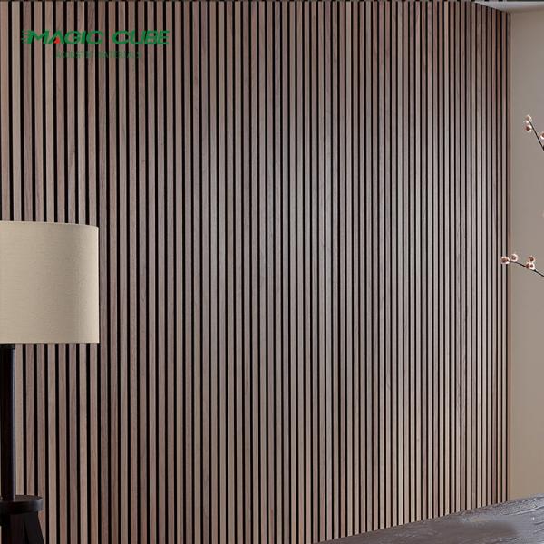 21 mm d'épaisseur Acupanel noir Panneau mural en bois avec tissu acoustique noir derrière