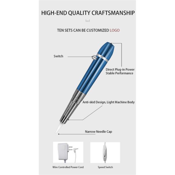 Rose Red Blue Silver Permanent Makeup Machine 6V Regular Needle