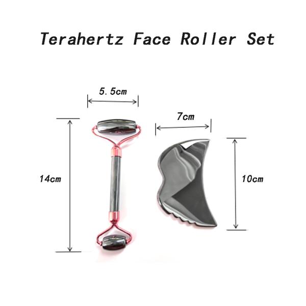 Skin Care Tools Energy Stone Guasha Massager for Face Eyes Neck Finger 5.5*14 cm Silver Terahertz Face Roller Gua Sha Set