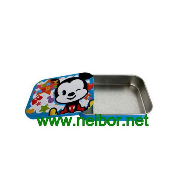 rectangular shape candy tin box with sliding lid