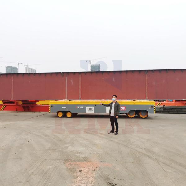 50 Tons Steerable Trackless Transfer Trolley Remote Control Mold Plant Battery
