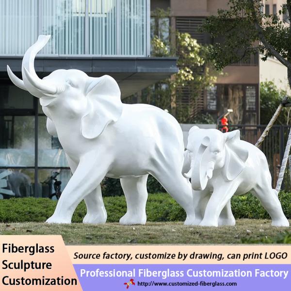 Customized Park Decor Fiberglass Life Size Animal Sculpture Handmade Polished Finish