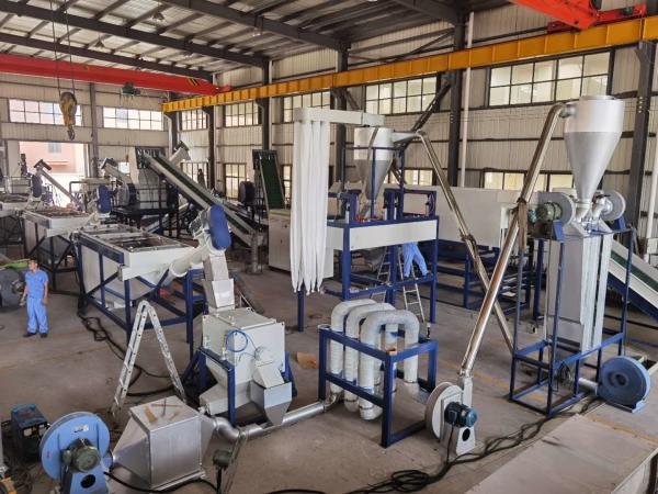 Zigzag Paper Label Remover Single Screw Pet Bottle Recycling Line Automatic
