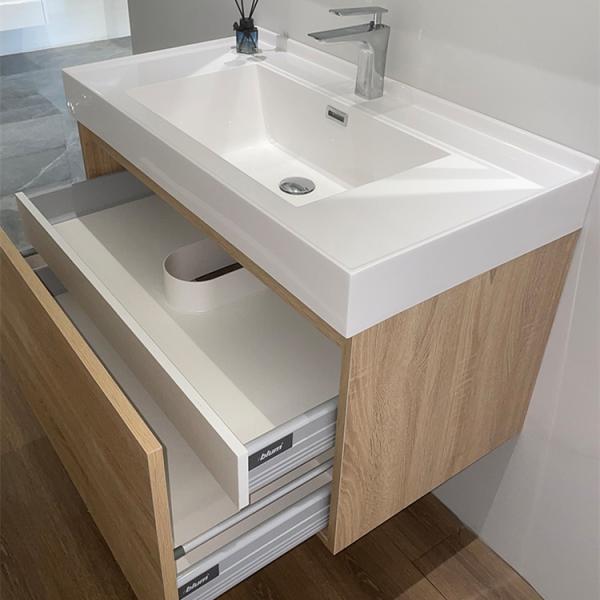 Quartz Stone Countertop Customizable Blue Vanity Bathroom With Standing Double Sink