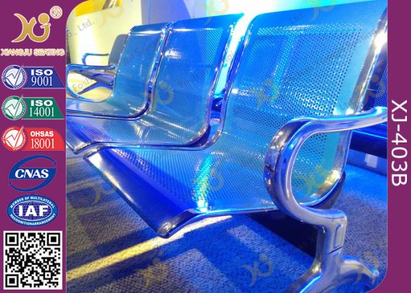 Chrome Finished Metal Structure Waiting Area Chairs For Bank / Bus Station