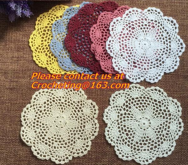Hand made crochet doily, table cloth, Different styles of different Placemat color custom