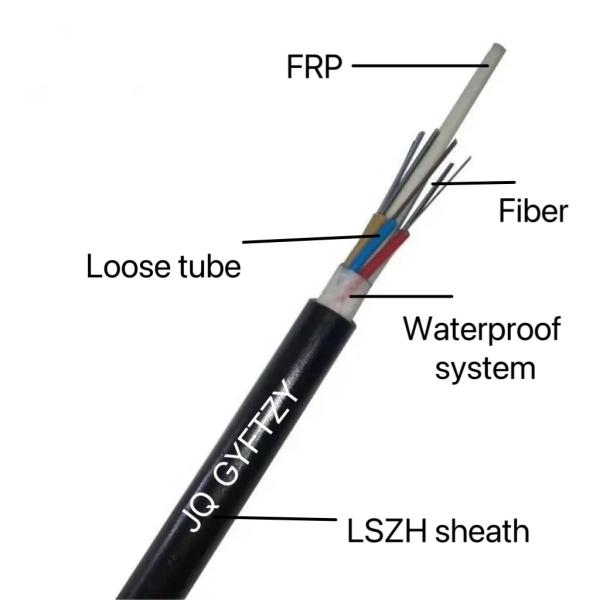FRP Força Membro LSZH Camada Fibra Óptica GYFTZY cabo de fibra óptica exterior tubo solto enrolado