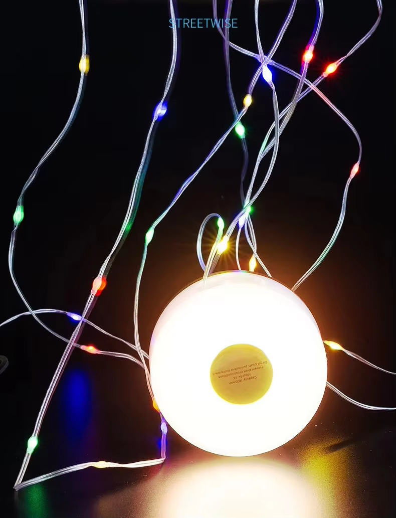 Waterproof and portable, RGB color light,  camping light string, outdoor emergency night light