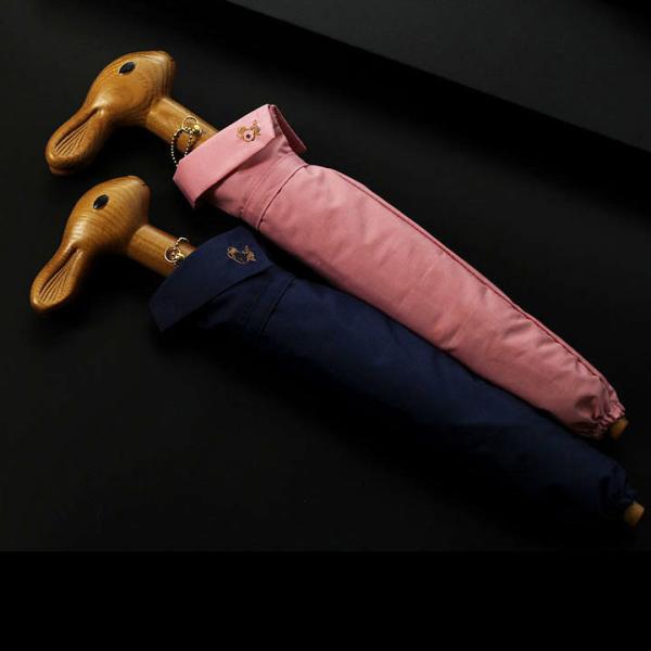 Black Walnut Wood Handle Umbrella Women Carved Umbrella Waterproof