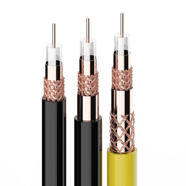 Cabo coaxial branco preto CCA da tevê que trança o revestimento do cloreto Polyvinyl