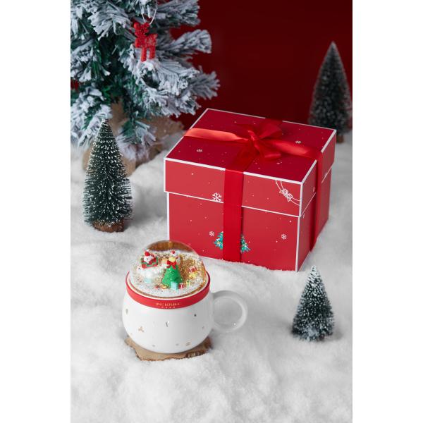 Cute Christmas Mug Creative Men Women Ceramic Mug With Lid Large Couple Drinking Coffee Mug