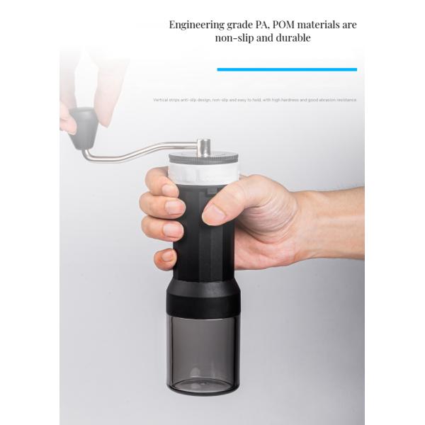 Adjustable Settings Ceramic Burr Coffee Mill Manual Hand Grinder with Modern Design Stainless Steel Plastic Material
