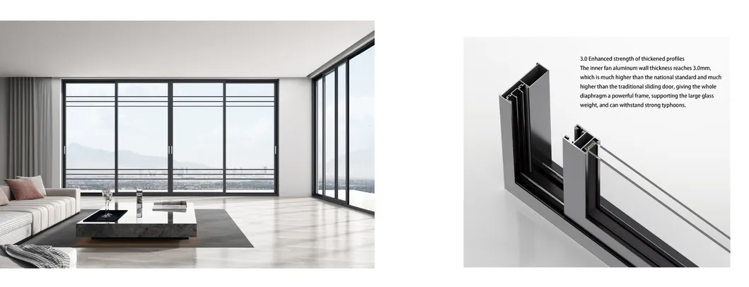 Panorama Aluminium Sliding Doors , Narrow Thin Office Partition Door