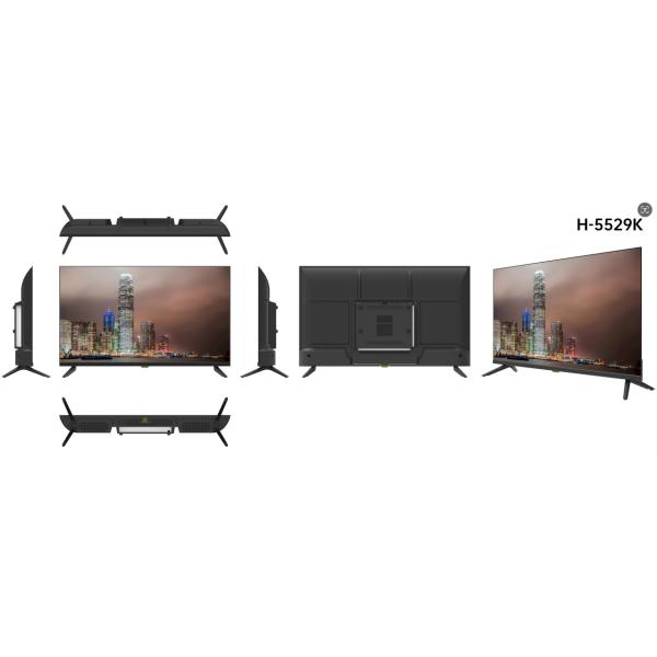 Téléviseur d'accueil intelligent de 55 pouces haute luminosité Téléviseur 4K sans cadre avec boîtier en plastique