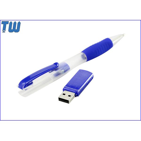 Full Plastic Transparent Ballpoint Pen 64GB USB Pen Drive Separate