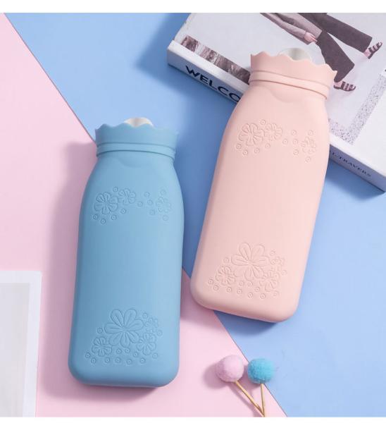 Bouchon à vis anti-fuite Bouteille d'eau chaude en silicone classique pour le lit menstruel Réchauffement chaud et froid Thérapie musculaire Douleur au dos