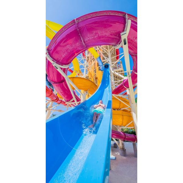Glassfiber 304 Steel Water Wonderland Spiral Water Tunnel Slide For Kids Teens