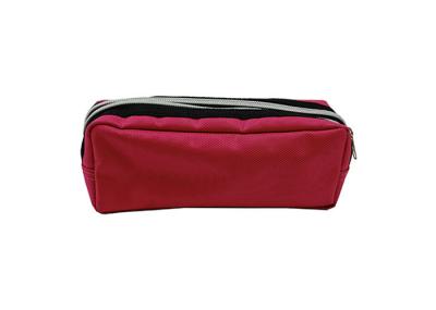 300D Polyester Red Pencil Bag With Zipper Eco Friendly Pencil Pouch