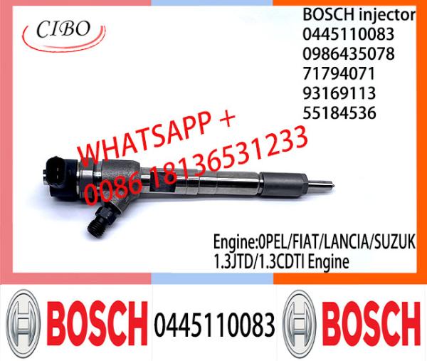 Injetor comum 0445110083 do trilho de BOSCH 0986435078 55192495 71791255 71794071 93169113 para 0PEL/FIAT/LANCIA/SUZUKI 1.3JTD