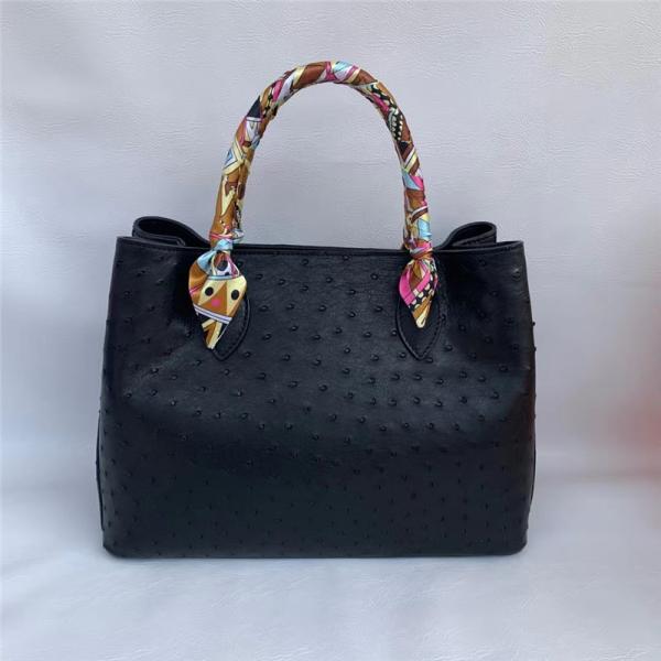 Authentic Real True Ostrich Skin Women Totes Female Handbag Genuine Exotic Leather Lady Working Purse Large Shoulder Bag