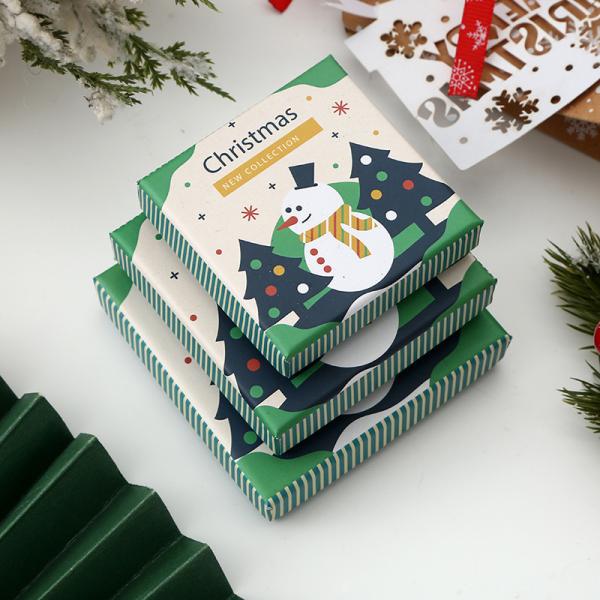 Boîtes cadeaux de bijoux de Noël emballage exquis pour colliers avant Noël créatif