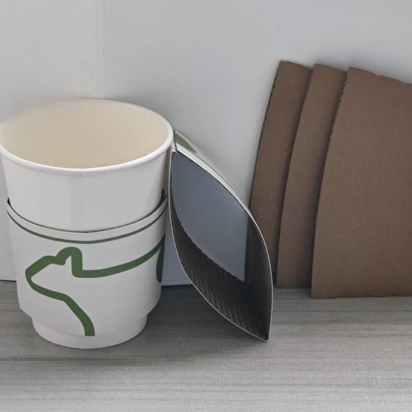 Disposable Coffee Cup Sleeves Design for Double Corrugated Paper Cup Jackets