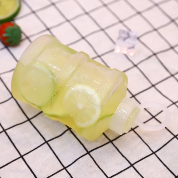 Botellas modernas de té de leche clara con tornillo en la tapa de 0,5 kg de capacidad