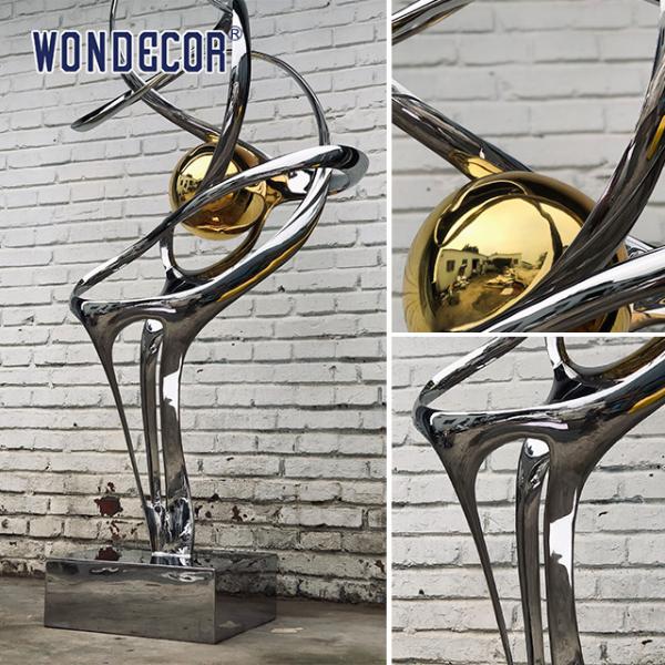 Наружное большое металлическое искусство декорация абстрактная лента скульптура из нержавеющей стали