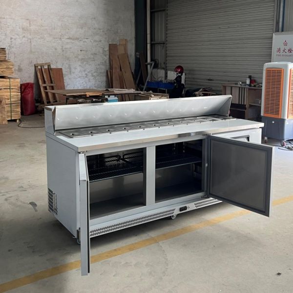 Stainless Steel Sandwich Prep Refrigerator Commercial Single Temperature 3 Door
