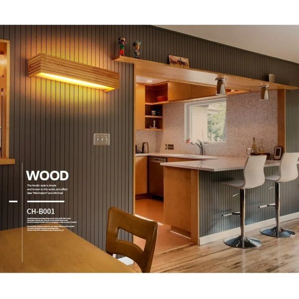 Bathroom Mirror Indoor Lighting Linear Solid Wood LED Wall Lamps (WH-VR-134)