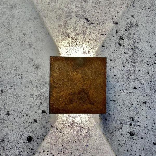 Caixas de aço de suspensão da lâmpada de parede de Corten do projetor exterior da parede da pátina da oxidação