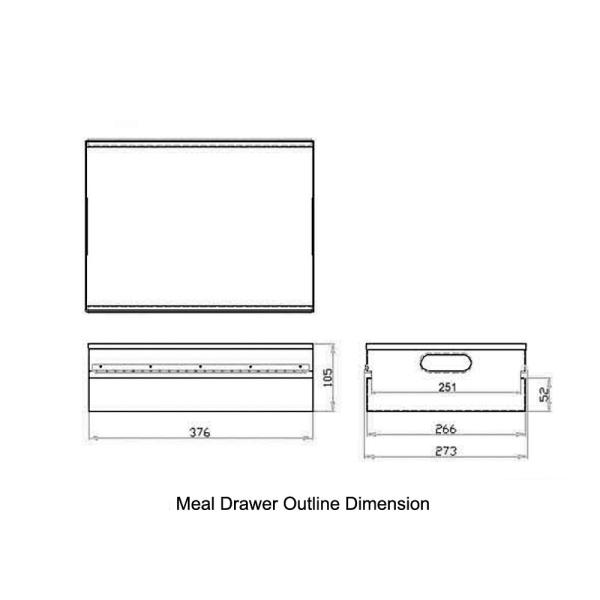 Пластиковая чистка ящиков 273*376*105mm тележки камбуза воздушных судн легкая