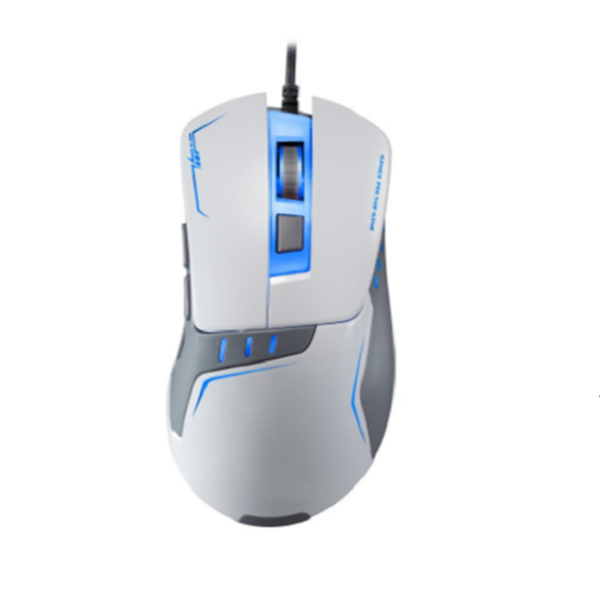 White RGB Gaming Mouse, 2400 DPI, 4-Stage Adjustable, Gradual RGB (Red/Blue/Yellow/Purple), IC611