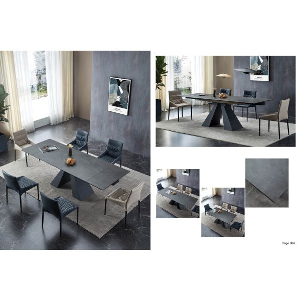 China Foshan Modern Marble Dining Table Round Top Assembled with High Quality Ceramic Top & Iron Legs