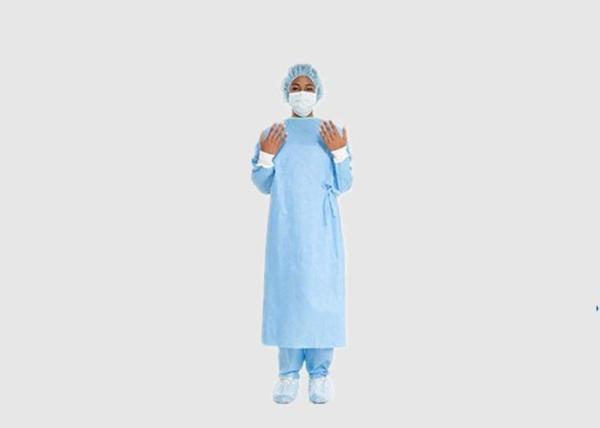Knitted Cuffs Disposable Hospital Theatre Gowns Blood Proof Light Weight