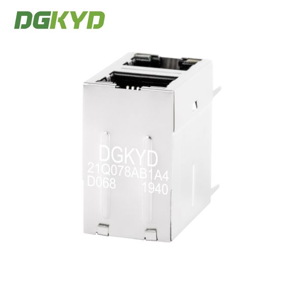 2x1 Dual Port RJ45 Connector 1000BASE-T Gigabit Ethernet with Filter