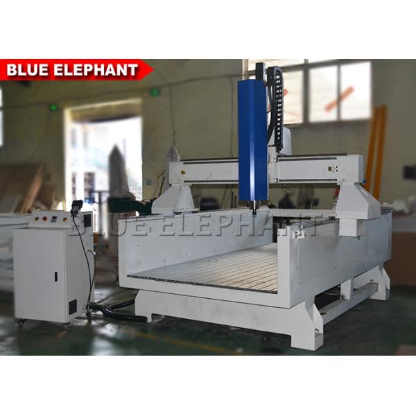 Double Separate Heads Four Axis Cnc Router Metal Carving Machine T - Slot Table