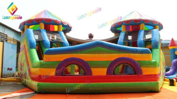 Inflatable Amusement Park For Kids Giant Activity / Commercial Bounce House Combos