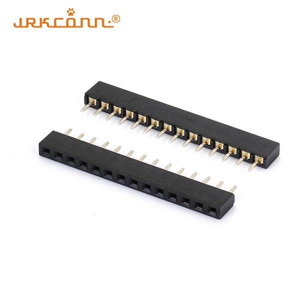 シングルラインヘッダ 女性プラグコネクタ 1X14P 高さ5.0MM ゴールドフラッシュ 180度