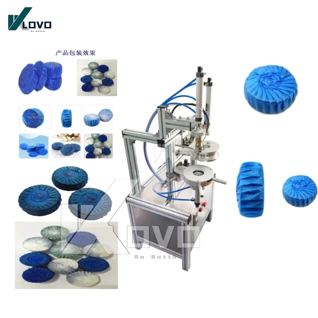 Semi-Automatic Toilet Block Blue Bubble Pleated Wrapping Machine