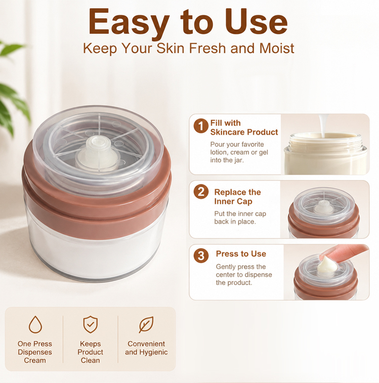 60g Luxury Airless Jar Container for Face Cream and Skincare Formulas