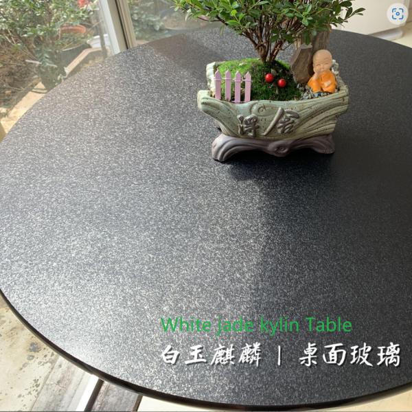 Vidrio templado con grabación ácida de jade blanco Kylin para muebles de mesa