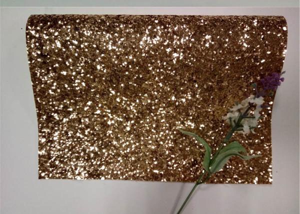 Home Decoration Gold Glitter Fabric , Thick Glitter Fabric For Dresses