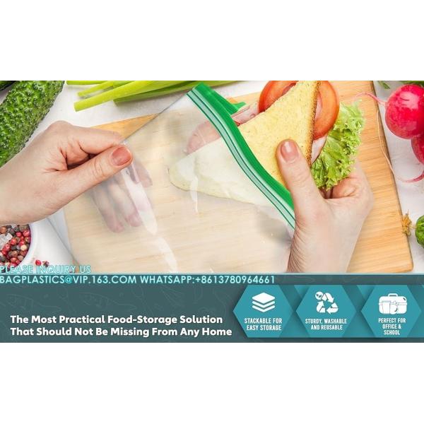 Leakproof Freshness-Lock Sandwich Bags With Food-Safe Zipper Storage Bags For Sandwiches, Snacks, Fruits Reseal