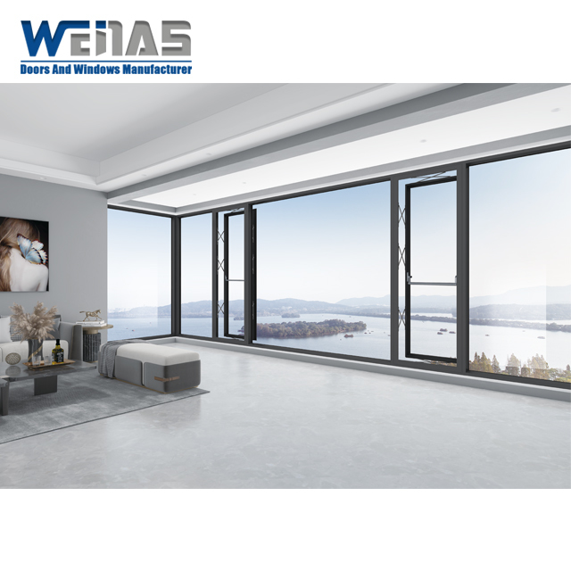 Thermal Insulated Aluminium Frame Double Glazed Windows 1.8mm Soundproof