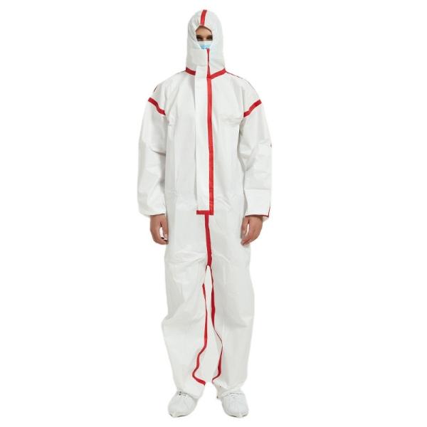 Disposable Coverall Heavy Duty and Breathable Non-Woven Unisex Full Sizes Hooded with Elastic Wrist and Ankles Type5/6 Coverall