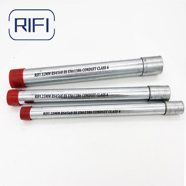 25mm BS EN61386 Class 4 Gi Conduit Pipe Wiring Tube Rigid Metal Conduit