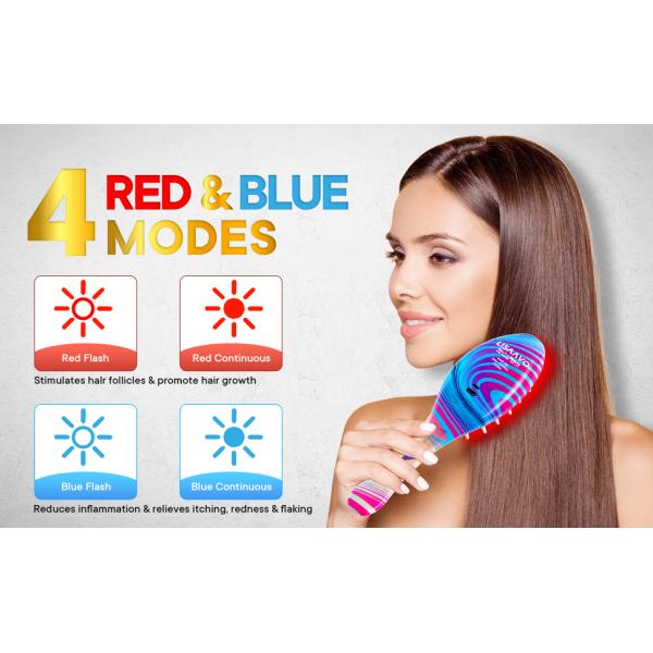 450mAh 3,7V Brosses à cheveux rechargeables EMS 450nm Peigne de thérapie LED bleue