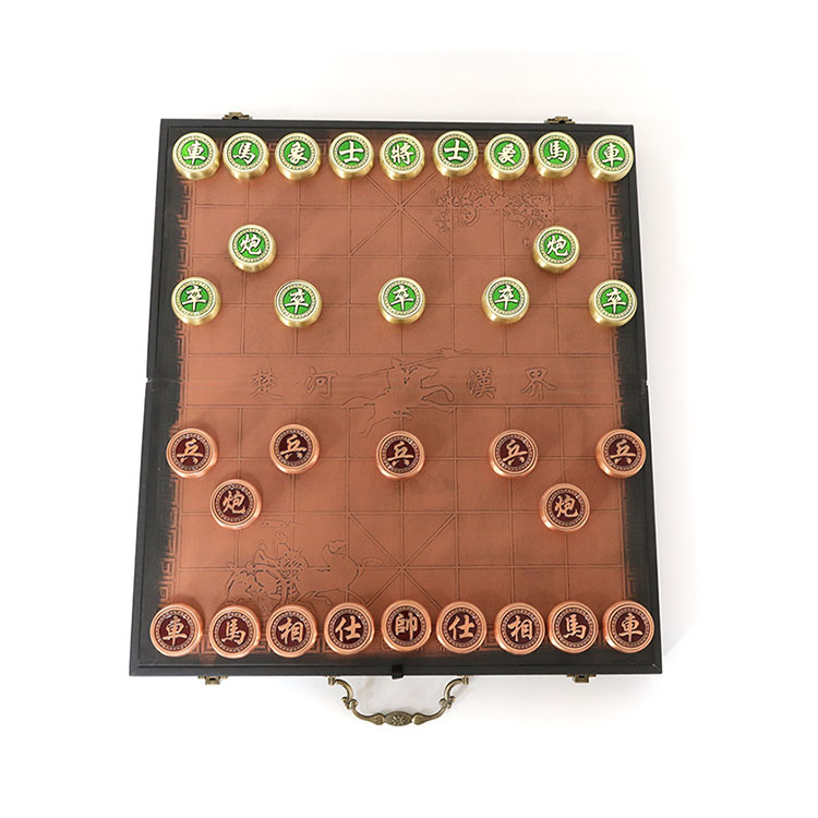 Exquisite Modern Chinese Chess Set with MDF & Zinc-Alloy Pieces and Customized Logo