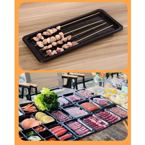 Black PP Plastic Vacuum Skin Packaging Trays For Sirloin Steaks 240 X 170 X 10 Mm